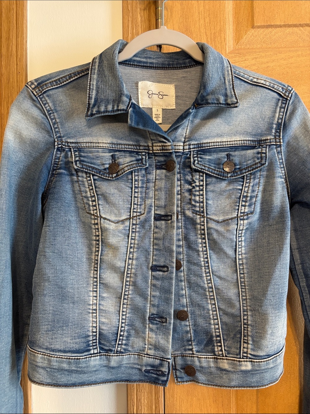 Jessica Simpson Light Blue Distressed Denim Jacket